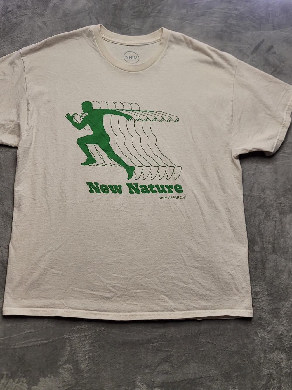 NHIM Apparel "New Nature" Graphic T-Shirt Cream / Green Size XL